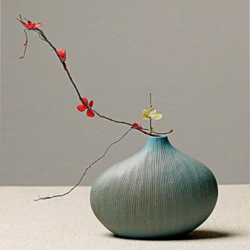 Japanese Style Ceramic Ikebana Flower Bud Vase - Small Pottery Vase for Arrangement - 12