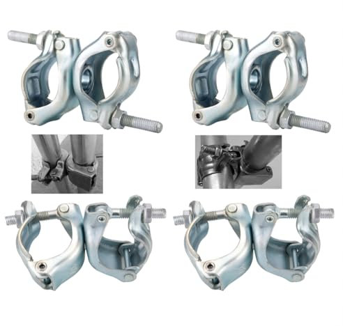 PHLKJL Scaffolding Clamps, British Type, For 1-3/4 to 1-9/10 OD Tube, Swivel at Any Angles,Galvanized, 4 Pack (XZKJ48)