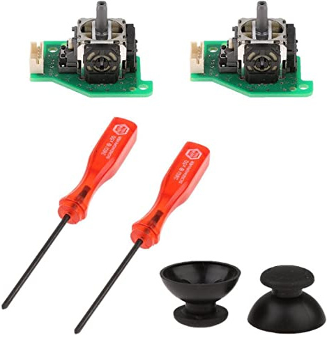 CHICHIYANG Lot de 2 joysticks de rechange avec kit de tournevis sans dérive, joystick analogique pour Wii U, capteur à effet Hall