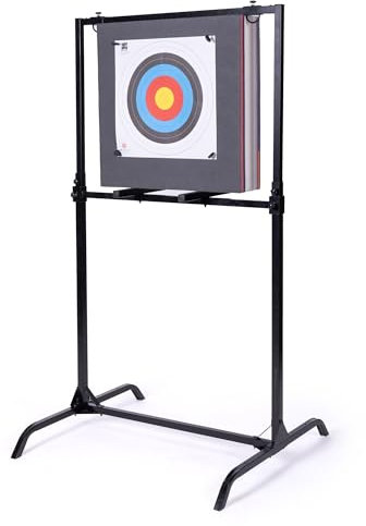 YAK Archery Zielscheiben Set 60x60x14cm - Klassische Ethafoam Schießscheibe, Leicht & Langlebig, für alle Pfeiltypen, Inkl. Universal Scheibenständer