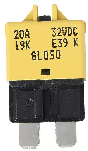 Gatuida Disjoncteur Fusible Réarmable 20a Manuel Jaune Moyen, Protection Surintensité Automobile, Système Basse Tension, Usage Véhicule Et Bateau