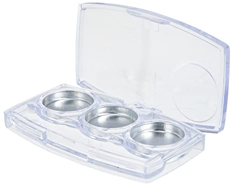 Boîte à Fards à Paupières Vide 3 Compartiments, Aluminium, Lot | 6 Pièces, Rangement pour Maquillage des Yeux, Comparaison des Couleurs, Portable et Léger