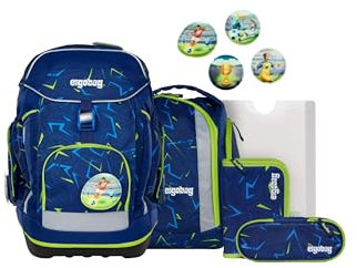 ergobag Maxi Set 6-teilig, ergonomischer Schulrucksack, Vorgänger-Kollektion, Grundschule, ideal für große Kinder ab der 1. Klasse