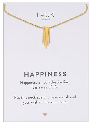 LUUK LIFESTYLE Halskette mit Anhänger, Kette aus wasserfestem Edelstahl, elegantes Design & alltagtaugliche Kette für Frauen, Geschenkidee Schmuck, Boho Kette, Gold