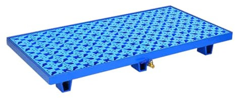 GOCHUSX Trommel-Überlaufpalette, Modulare Auffangplattform Mit Ablauf, Auslaufsichere Auffangwanne Für Ölfässer, Abnehmbare Modulare Stahlplattform Für Lagerhallen(125x65x15cm)