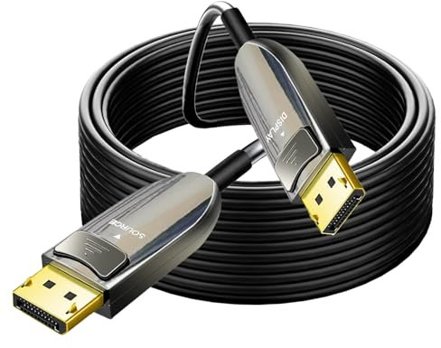 YOTETION DisplayPort 30FT Cable, 8K Fiber Optic DP to DP Cable 1.4, 32.4Gbps Display Port Cable Supports 8K@60Hz, 4K@240,4K@144Hz, 2K@240Hz for Gaming Monitor, Graphics, PC