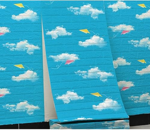 Panneau Mural Effet Brique 3D, Papier Peint Brique 3D, Papier Peint Brique 3D, Autocollants muraux à Motif de Brique Blanche, Papier Peint Auto-adhésif pour Enfants, Autocollants muraux et p