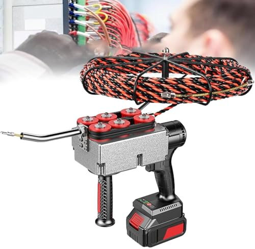 Macchina automatica for corde elettriche, filettatrice automatica for elettricisti, strumento professionale for filettare fili senza fili, infila for elettricisti montata a parete(25000mah,2Battery)