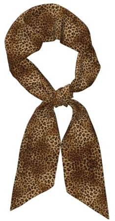 DEXNEL Modischer Seidenschal mit Leopardenmuster, bunt, gemustert, leicht, für Damen, Schwarz , Einheitsgröße