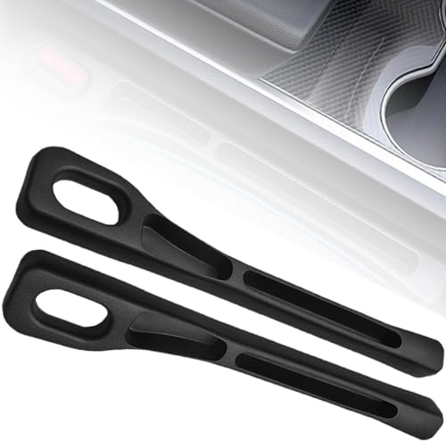 AMSNINK Aufbewahrungsbox für Autositze - 2 Stück Universal Auto Organizer Mittelkonsole, Autositz Lückenfüller mit Mehreren Fächern, Spaltschutz und Seitenlückenfüller für Auto - Klassisches Schwarz