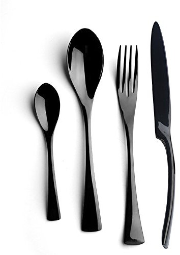 MMRTDJDR Ensemble de Couverts en Acier en Acier Inoxydable pour 4 Couverts de 16 pièces avec dîner à la Fourche à Fourche à cuillère à café Miroir de Table polie pour la Cuisine de Cuisine à Domicile