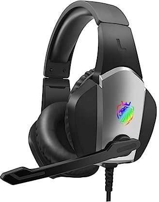 DOITOOL Casque Gaming Filaire, Gros Casque Audio Surround, Micro Antibruit, Léger, Arceaux et Coussinets Souples, pour Discuter et Films