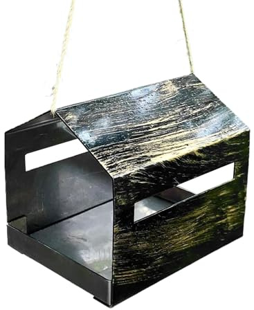 Dispensador De Alimentos Para Pájaros De Metal | Colibrí Colibrí | Distribuidor Colgante Jardín Balcón Parque Estanque con Gancho Decoración Al Aire Libre para Ventana Patio