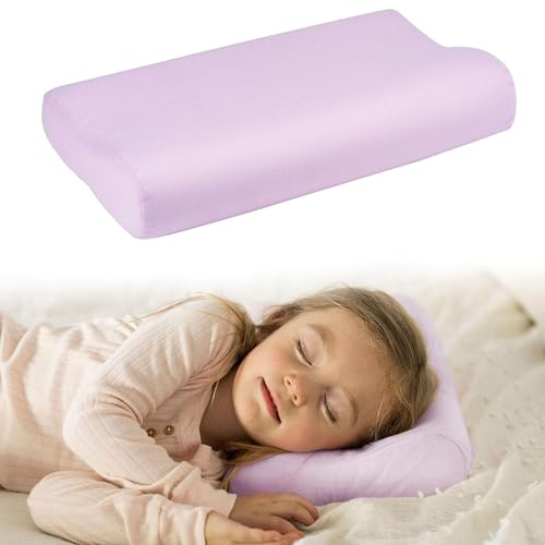 Tiny Twinkle Toddler Pillow with Fitted Pillowcase | Ergonomic Shape with Resilient, Cloud-Like Memory Foam for Comfortable Sleeping | Kids Travel Pillows (Orchid)