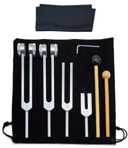 Tuning Forks Healing - Therapeutisches Klanginstrument, Körperenergie | Frequenzheilungsgerät bei 128 Hz, Meditationswerkzeug aus Aluminiumlegierung für Yoga, Principian