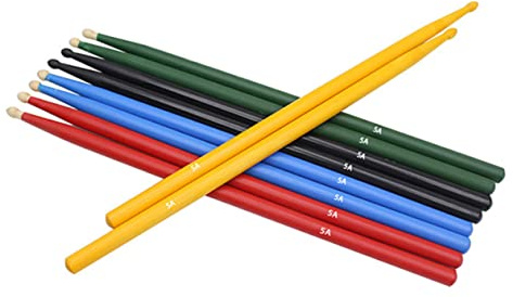 Kisangel 5paare Holz Schlagzeug Sticks für Erwachsene Percussion Musikinstrument Zubehör Übungs-drumsticks Praktischer Drumstick