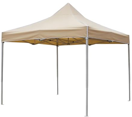Carpa desplegable de 3 x 3 m, altura ajustable, transpirable y aislada, para camping, parrilla, playa y parque, color beige, 10 x 10 pies
