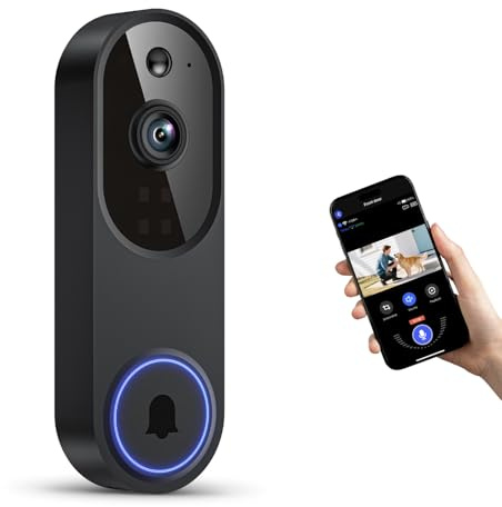 ClipBlur Wireless Wi-Fi Video Doorbell Camera with Night Vision, Two Way Audio, AI Motion Detection and Cloud Storage,2.4G WiFi