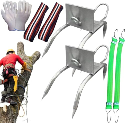 Pruojhw Set di scarpe per arrampicata sugli alberi, per esterni, con regolabile, per adulti, ragazzi, uomini, raccolta di frutta