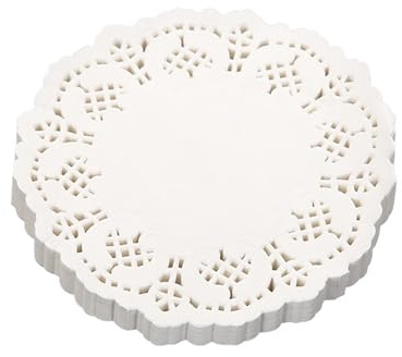 RTRTGS 140 runde Tortenunterlagen, Papierspitzenunterlagen, Tortenspitzenverzierung, geeignet für Hochzeiten, Geburtstage und Tischdekoration Dekoration