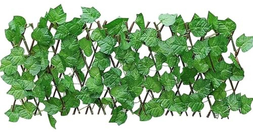 Recinzione Pannello di recinzione for la privacy in edera artificiale, espandibile, finta siepe verde, resistente alle intemperie, decorazione da parete con foglie edera finta(Begonia Leaves,S)