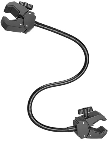 Abrazadera en U doble con cuello de cisne flexible para fotografía, soporte ajustable para cámaras, luces y micrófonos (50 cm)