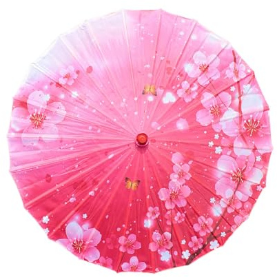 PciDinFo Parapluie Chinois Parasol en Bambou Soie Imperméable Papier Huile Accessoire Artisanal Décoratif Danse Asiatique Adapté pour Mariage, b