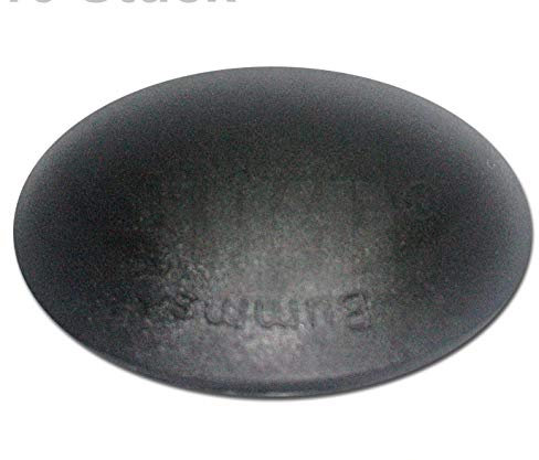 HKB ® 10 Stück BUMMS Türstopper, Türpuffer, Ø 60 mm Höhe: 15 mm, schwarz, aus Kunststoff, mit Klebefläche, Originalprodukt von Hersteller Hansi Siebert, Artikel-Nr. 50361