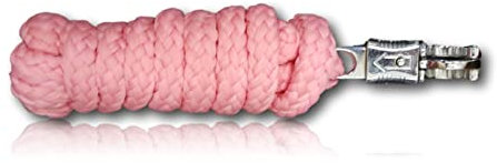Führstrick mit Panikhaken für Pferd - Anbindestrick in verschiedenen stylischen Designs Führleine Anbindeseil Pony Esel Ziege (rosa)