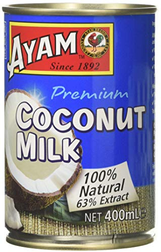 Ayam 100 Percent Natural Coconut Milk with 63% Coconut Extract , 6X 400 ml
