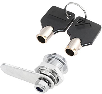 Hicello Serratura a camma in zinco da 16 mm con 2 chiavi, serratura tubolare per armadietti, cassette postali, cassetti, armadi, cassette degli attrezzi, accessori di ricambio per mobili e armadietti