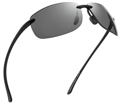 JIM HALO Sport Sonnenbrille Herren TR90 Randlos Damen für Fahren Golf | Polarisiert/Non Polarisiert,Leicht,17g/0.6oz,Rundum-Verpackung,Laufen,Angeln,Baseball