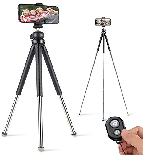 Coolwill RL2086 Trépied de voyage pour téléphone portable avec télécommande sans fil, trépied léger de 39 pouces pour les voyages, l'alpinisme, le camping à la mer