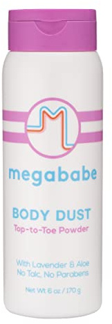 ​​Megababe Sweat Absorbing Body Powder - Body Dust | Hot Weather Essential | with Lavender & Aloe | Talc-Free, All Natural | 6 oz (Pack of 1)