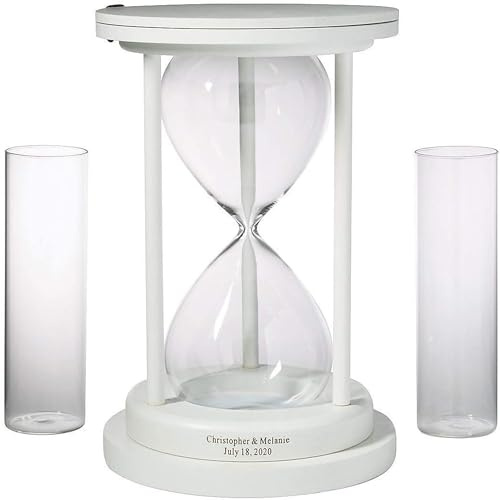 Fun Express Unity Sand Ceremony Kit for Wedding - Personalized 60 Minute Hourglass Set with White Wood Frame | Complete 3-Piece Wedding Sand Ceremony Kit for Blended Family Unity Ceremony Ideas