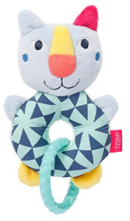 Fehn 055290 Ring-Greifling Katze COLOR Friends – Motorik-Spielzeug mit Rassel & Greifring – fördert spielerisch das frühkindliche Lernen – treuer Begleiter für Babys und Kleinkinder ab 0+ Monaten
