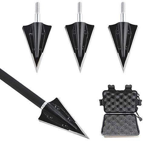SHARROW 6st Bågskytte Pilspetsar Jaktspetsar 125 Grains Broadheads 2 Blad Jakt Metall Pilhuvuden Bredspetsar för Kolpilar Pil och Båge (Pilspetsar+Låda)