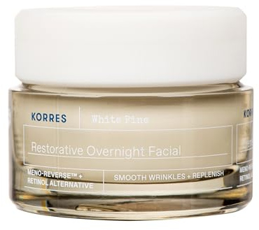 Korre vit PINE Meno omvänd regenererande nattkräm för mogen hud efter klimakteriet, dermatologiskt testad, vegansk, 40 ml