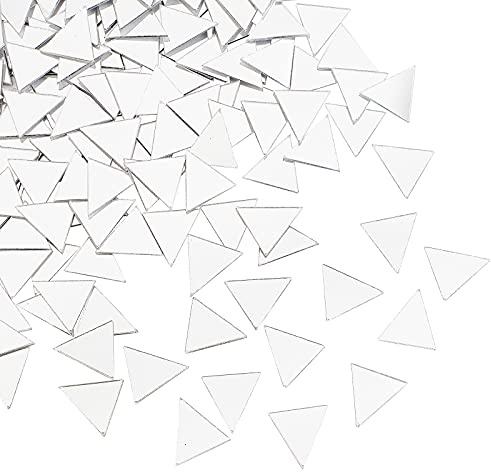 PH PandaHall 200pcs Dreieck Mosaik Fliesen 0.7 Zoll Mini Spiegel Fliesen Selbstklebende dekorative Acryl Spiegel Fliesen für Backsplash Küche Badezimmer Home Dekoration Handwerk Schmuck Herstellung