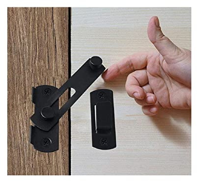 Sliding Sliding Door Locks for Barn Door Locks, Bathroom Door Locks Outdoor Garden Small Door Locks (Black)