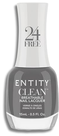 Entity Clean Steel the One - Atmungsaktiver Nagellack, 13 ml, veganer und tierversuchsfreier Nagellack mit Biotin und Halal Nagellack, grauer Nagellack