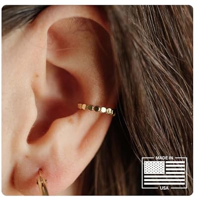 Nova Gold Filled Ear Cuff | Adjustable Ear Cuff | Non Pierced | 10mm | Handmade | 14K Gold | Cartilage Piercing | Smooth Design