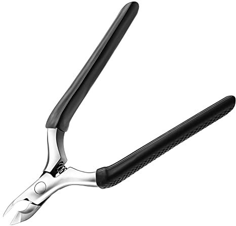 CGBE Cuticle Trimmer, 3/4 Jaw Extremely Sharp Cuticle Nippers, Professional Nail Cuticle Trimmer Tools, Non-slip Silicone Handle Cuticle Clipper for Nail Care Pedicure Manicure Nail (Black)