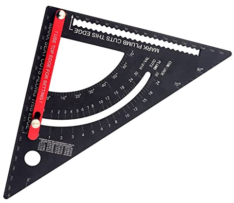 Aluminium-Schreinerwinkel, Metalllegierung, metrisch, verstellbarer Positionierwinkel, Tischler-Layout, Dreieck, quadratisch, Multiwinkel-Layout-Werkzeug für schnelle quadratische Dachdeckermessung