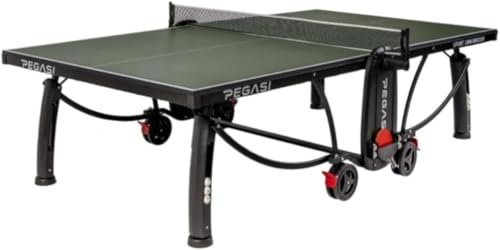 Pegasi Tischtennisplatte 1000 - Indoor Tischtennis - Tischtennistisch - Tischtennistisch Klappbar - Tischtennisplatte Indoor - Faltbare tischtennisplatte - Table Tennis - Table Indoor - Grün