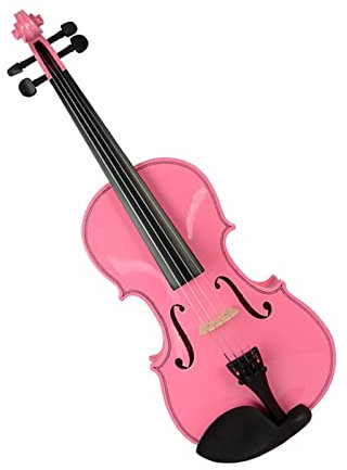 TSTS Violine anfänger Rosa Geige Student Anfänger Geige Akustische Geige Geige Mit Hartschalenkoffer Bogenbrücke Für Mädchen Geigenbausatz (Color : 1/2)