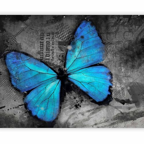 murando - Fototapete Premium-Vlies Schmetterling 200x154cm Foto Tapete Schlafzimmer Wohnzimmer Vliestapete XXL Motivtapeten Bildtapete 3d Effekt Wand Dekoration Tiere Natur Blumen Abstrakt grau blau