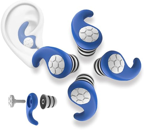 KKNE Tapones Oídos Ruido Dormir - Tapones Silicona Anti-Ronquidos para Dormir, 2 Pares en Azul, Óptimos para Descanso Ininterrumpido, Lectura y Cancelación de Ruido - Incluye Estuche Transparente