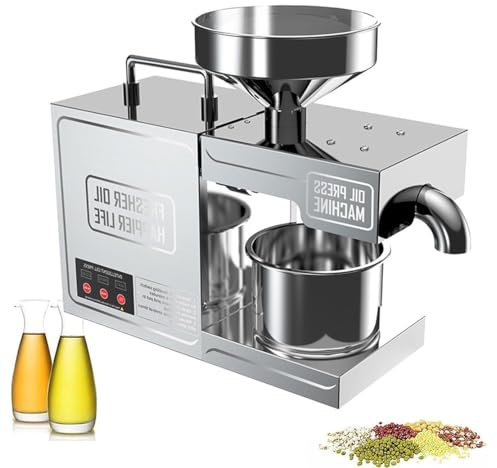 CYMYYDS Presse à Huile Automatique 800 W, Extracteur D'huile électrique, Extracteur D'huile De Graines à Froid Et à Chaud, pour Graines De Lin, Arachides, Graines De Chanvre, Sésame, Tournesol