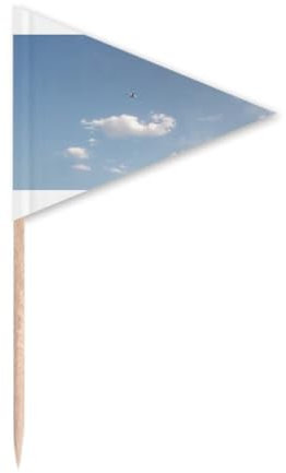 Cloud Air Plane Art Deco Fashion Toothpick Triangle Cupcake Toppers Flag